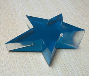 glass blue star